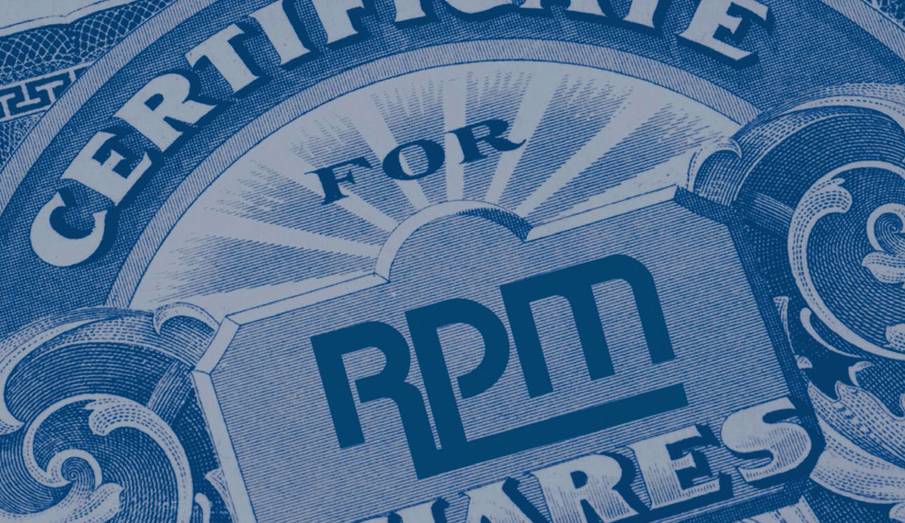 Blue share certificate for RPM.